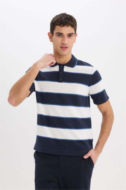 T-shirt Polo en maille à col polo manches courtes coupe standard