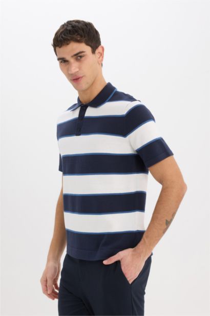 T-shirt Polo en maille à col polo manches courtes coupe standard