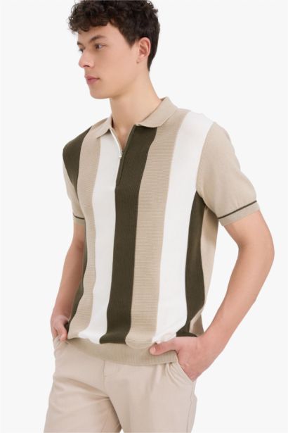 Standard Fit Polo Collar Knitwear Polo T-Shirt