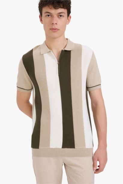 Standard Fit Polo Collar Knitwear Polo T-Shirt