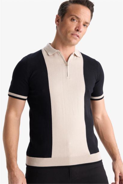Standard Fit Polo Collar Knitwear Polo T-Shirt