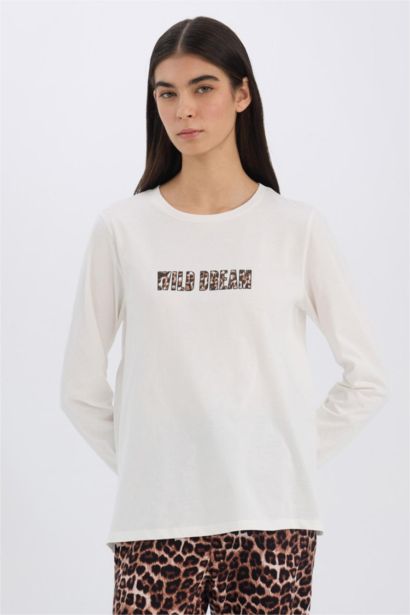 طقم بيجاما تايجر قصة عادية كم طويل من Fall in Love - قطعتين