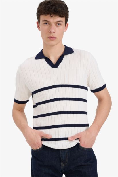 Standard Fit Polo Collar Knitwear Polo T-Shirt