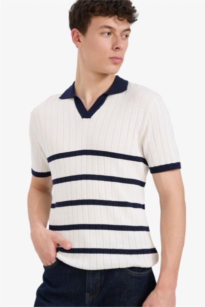 Standard Fit Polo Collar Knitwear Polo T-Shirt