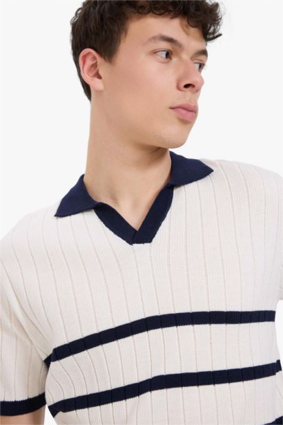 Standard Fit Polo Collar Knitwear Polo T-Shirt
