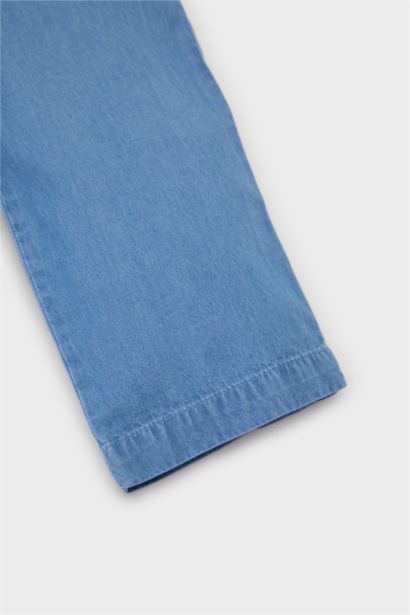 Paperbag Düz Paça Jean Pantolon Kız Bebek