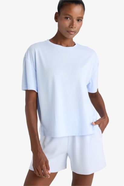 DeFactoFit Oversize Fit Crew Neck Sports Modal T-Shirt