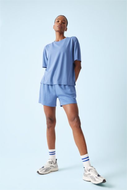 DeFactoFit Oversize Fit Crew Neck Sports Modal T-Shirt