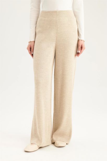 Pantalon en maille large basique extensible à Coupe relax