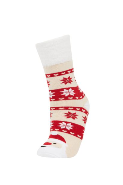 Girl New Year Themed 2 Piece Cotton Long Socks