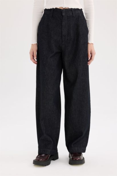 Baggy Fit High Waist Long Jeans