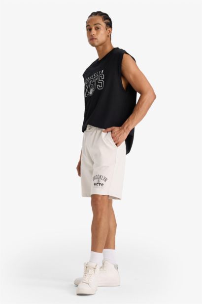 شورت قصة عادية بساق قصير من DeFactoFit NBA Brooklyn Net