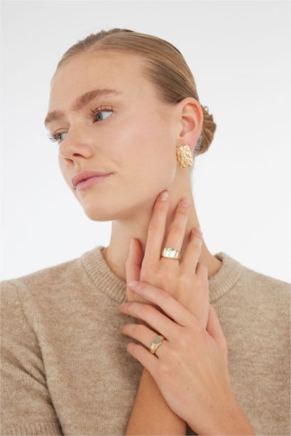 Lot de 2 bagues dorées pour femme