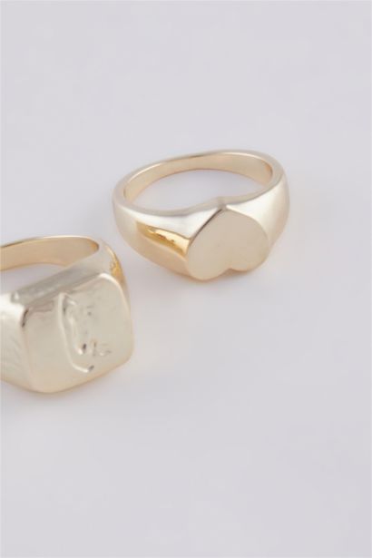 Lot de 2 bagues dorées pour femme