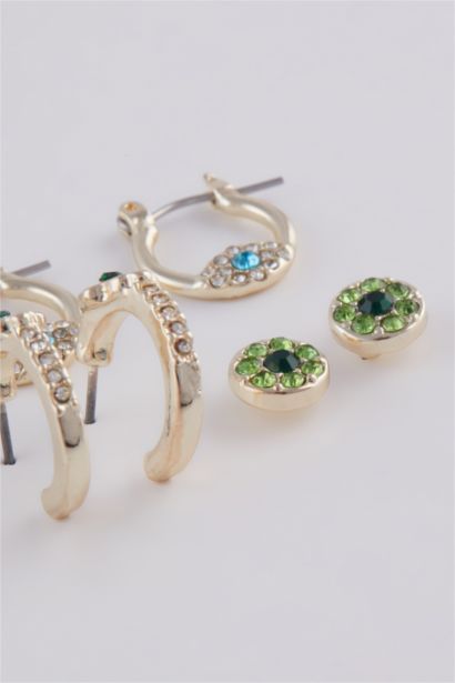 حلق نسائي ذهبي - 3 قطع