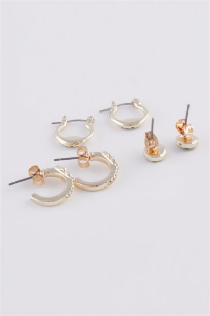 حلق نسائي ذهبي - 3 قطع