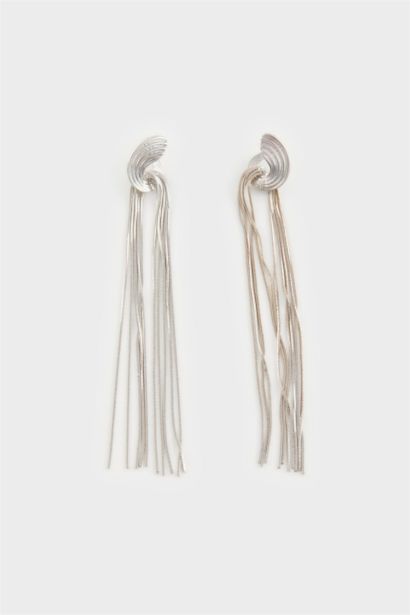 Женские висячие серебряные серьги