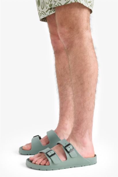 Man Flat Sole Double Strap Eva Slippers