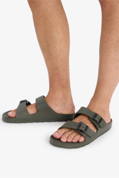 Man Flat Sole Double Strap Eva Slippers