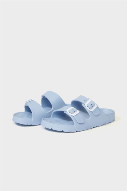 Woman Flat Sole Double Strap Eva Slippers