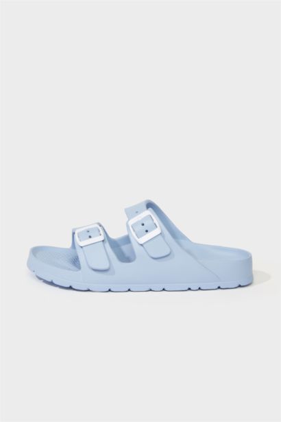 Woman Flat Sole Double Strap Eva Slippers