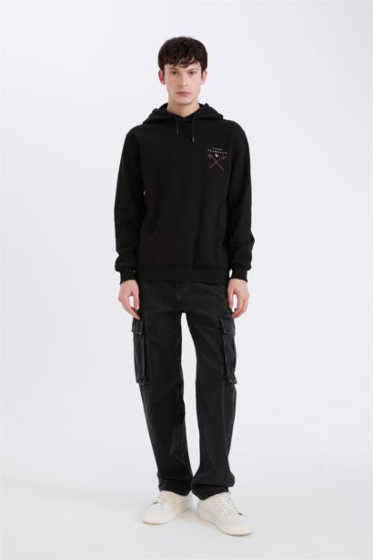 Vikings Valhalla Regular Fit Kapüşonlu Sırt Baskılı Sweatshirt