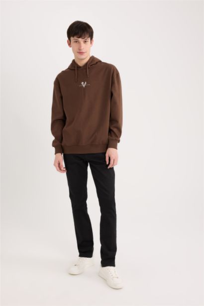 Vikings Valhalla Boxy Fit Kapüşonlu Sırt Baskılı Sweatshirt