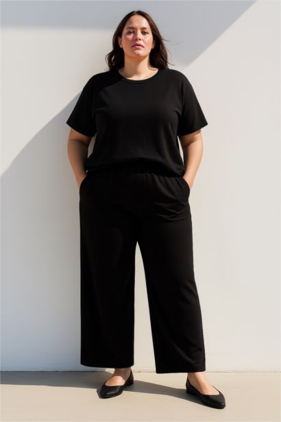 Basic Crepe Wide Leg Trousers