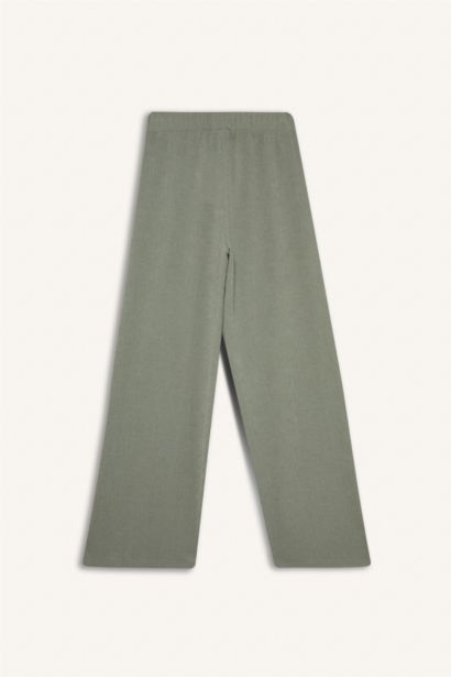 بنطرون منسوج وايد ليج برجل واسع