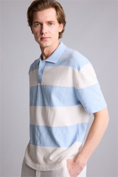 Kısa Kollu Oversıze Polo Tişört