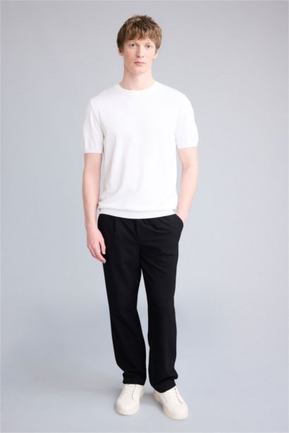 Standard Fit Crew Neck Knitwear T-Shirt