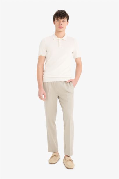 Standard Fit Short Sleeve Knitwear Polo T-Shirt