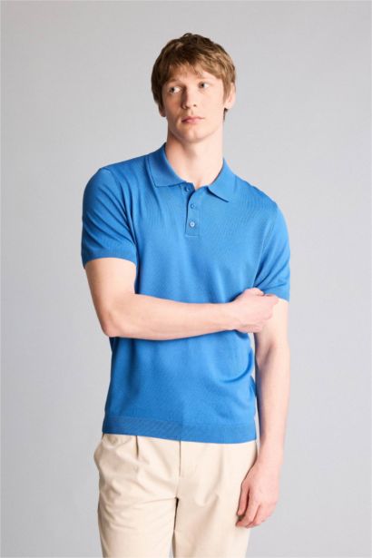 Standart Fıt Polo Yaka Triko Kısa Kollu Polo Tişört