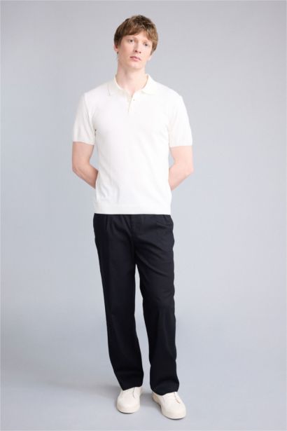 Standard Fit Short Sleeve Knitwear Polo T-Shirt