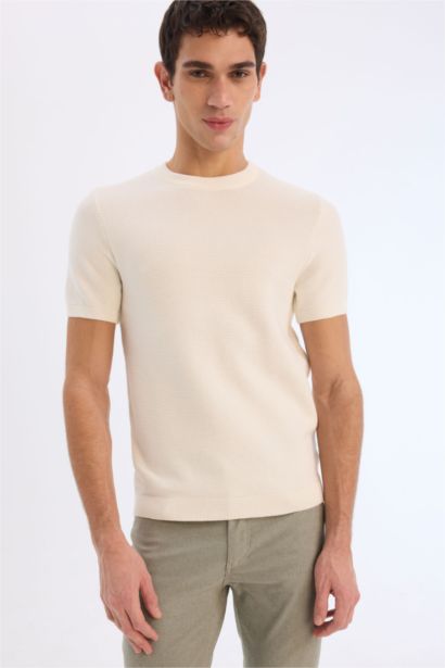 Standard Fit Crew Neck Knitwear T-Shirt