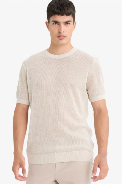 Standard Fit Crew Neck Knitwear T-Shirt