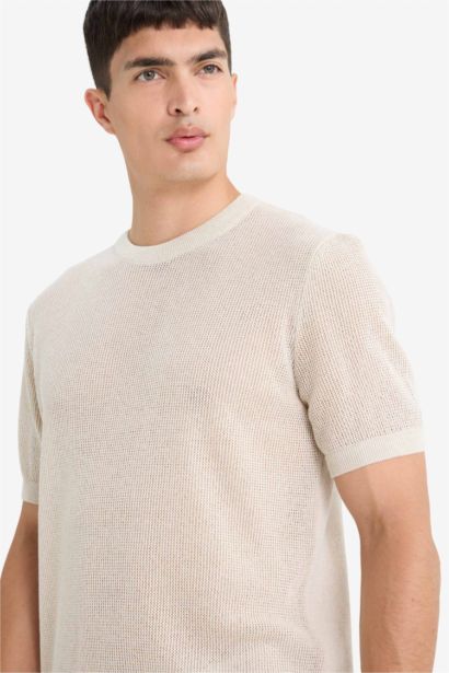 Standard Fit Crew Neck Knitwear T-Shirt