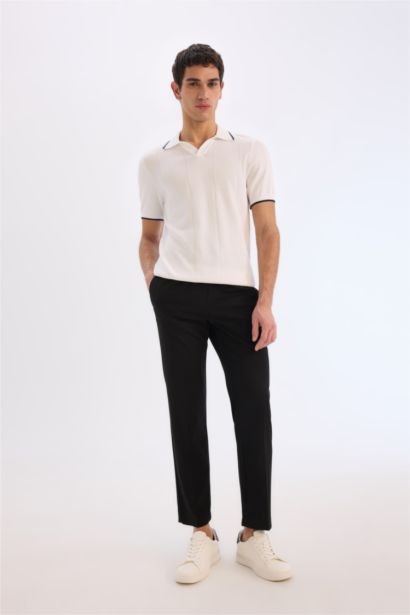 Standard Fit Short Sleeve Knitwear Polo T-Shirt