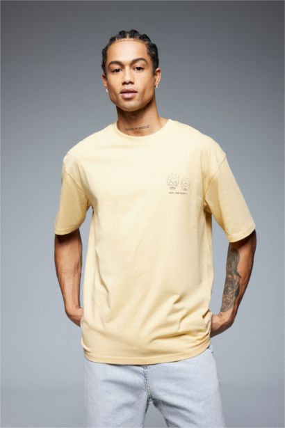 تيشيرت أوفر سايز قطن بطبعة من الخلف من ريك ومورتي