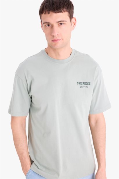 تيشيرت نص ردن اوفر سايز بياخة مستديرة من ون بيس    