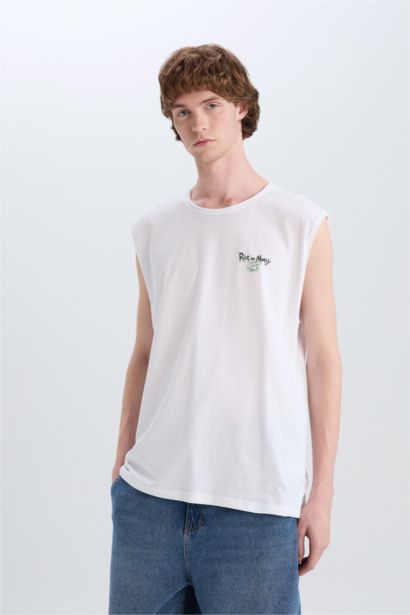 Cotton Rick and Morty Boxy Fit Printed Tank Top