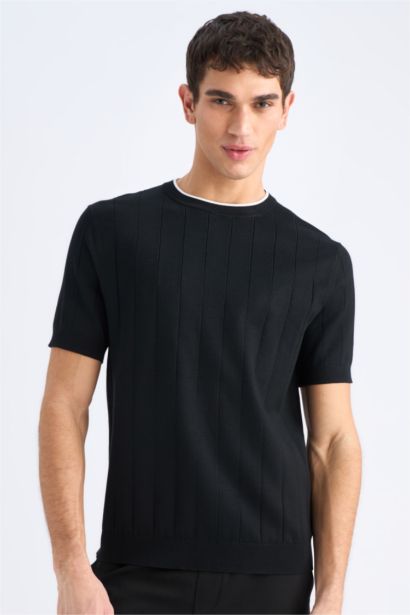 تيشيرت تريكو نص ردن قصة عادية بياخة مستديرة