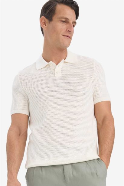 Standard Fit Short Sleeve Knitwear Cotton Polo T-Shirt