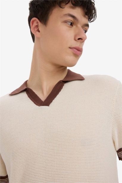 Standard Fit Knitwear Short Sleeve Polo T-Shirt