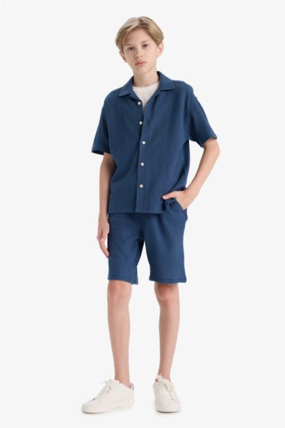 Boy Oversize Fit Polo Neck Short Sleeve Shirt