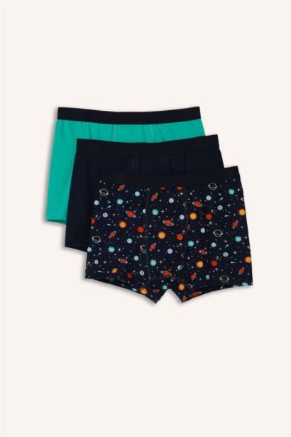 Desenli 3'lü Boxer Set Erkek Erkek Çocuk