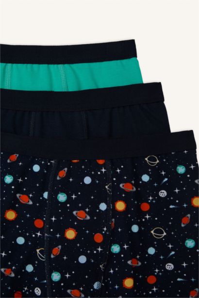 Desenli 3'lü Boxer Set Erkek Erkek Çocuk