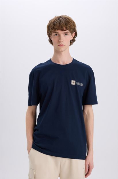 Cotton Regular Fit Crew Neck Printed T-Shirt