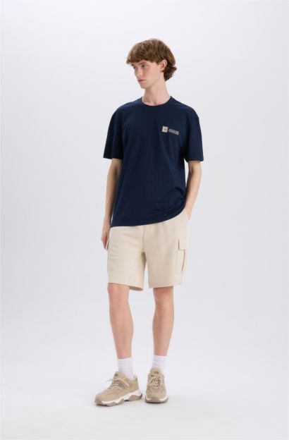 Cotton Regular Fit Crew Neck Printed T-Shirt