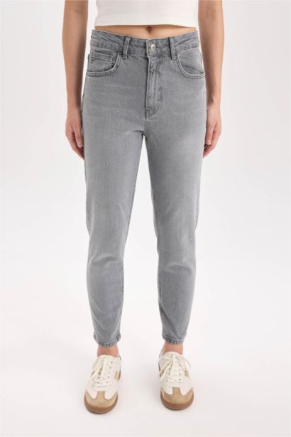 Lina Comfort Mom Yüksek Bel Bilek Boy Jean Yıkamalı Pantolon